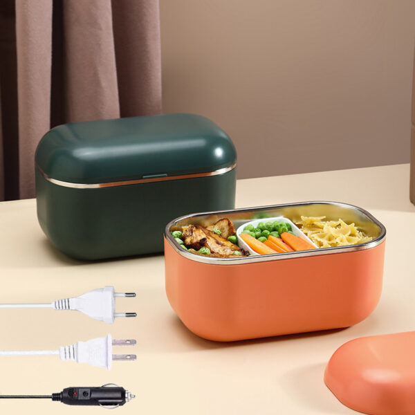 220V 110V 12V Electric Heated Lunch Box Stainless Steel Car EU US Plug Student Heating Lunchbox Food Warmer Container Leak proof