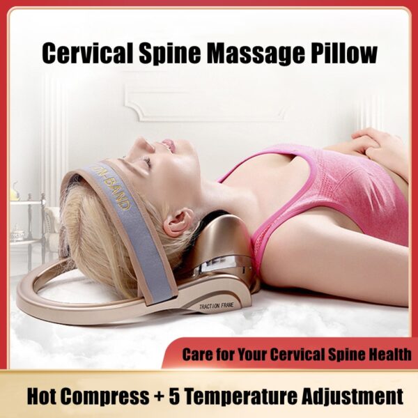 DSMY Neck Traction Massager Cervical Traction Device Spine Stretch Support Airbag Vibration Relieve Pain Fatigue Massage