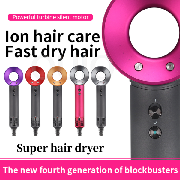 Leafless Hair Dryer New Professional With Flyaway Attachment Negative Ionic Premium Hair Dryers Multifunction Salon Style Tool